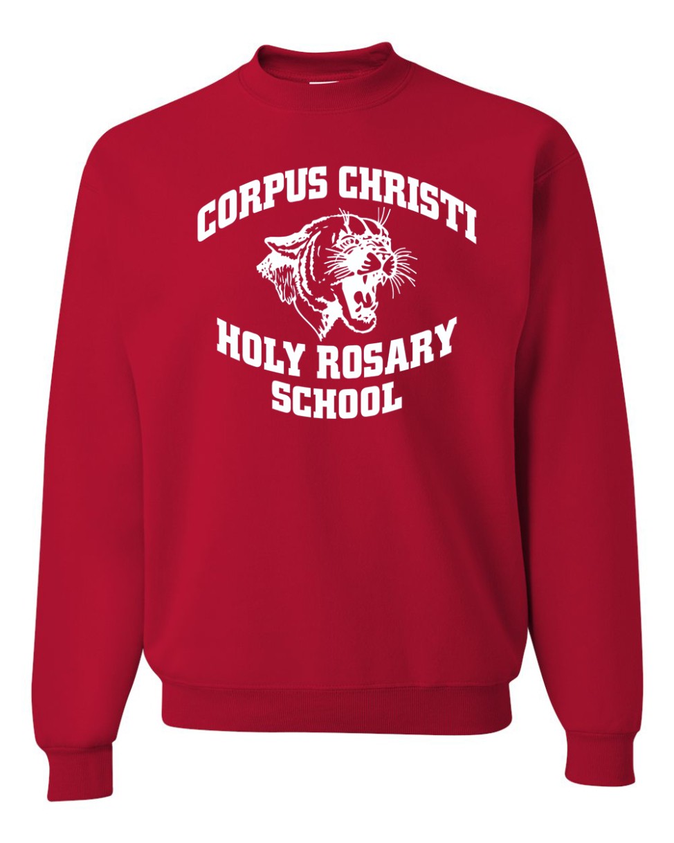 CCS Spirit Sweatshirt with Full Front White Logo #10-11. Please Allow 2-3 Weeks for Fulfillment