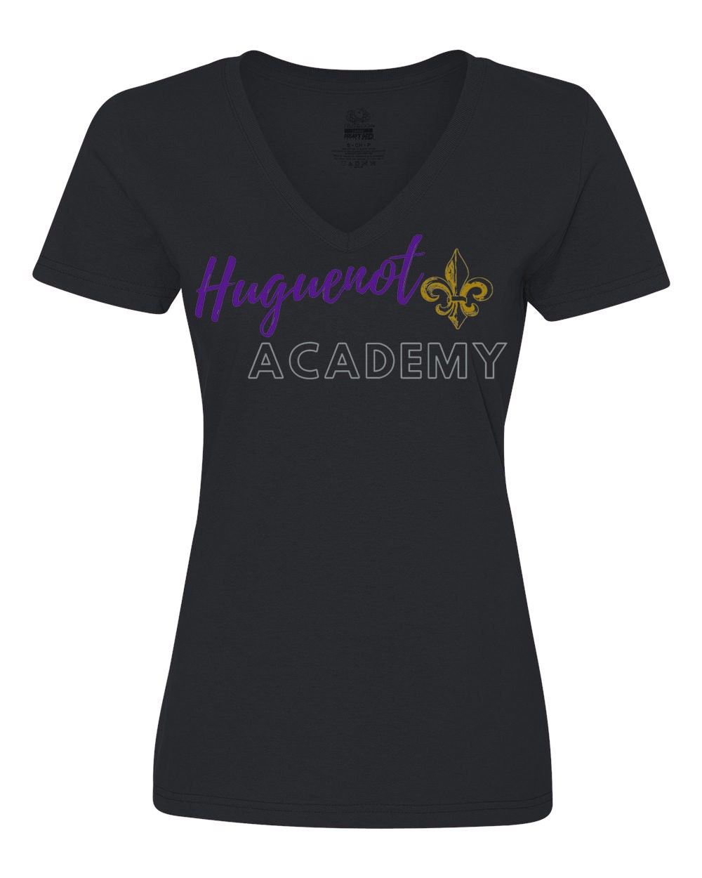 HA Spirit S/S Ladies V-Neck T-shirt w/ Huguenot's Logo #6-7 - Please Allow 2-3 Weeks for Fulfillment