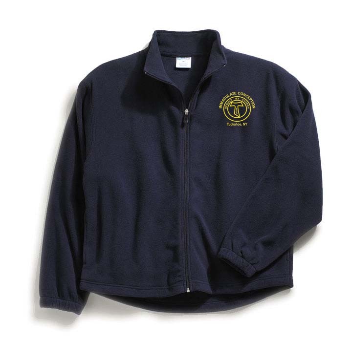 ICS Full Zip Navy Microfleece w/ School Logo