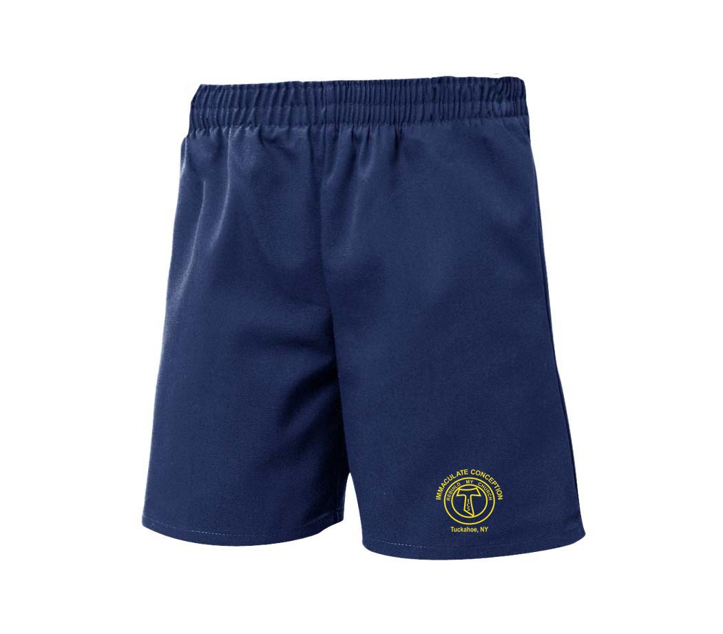 ICS Boys' Pull-On Dark Navy Dress Shorts w/ Logo