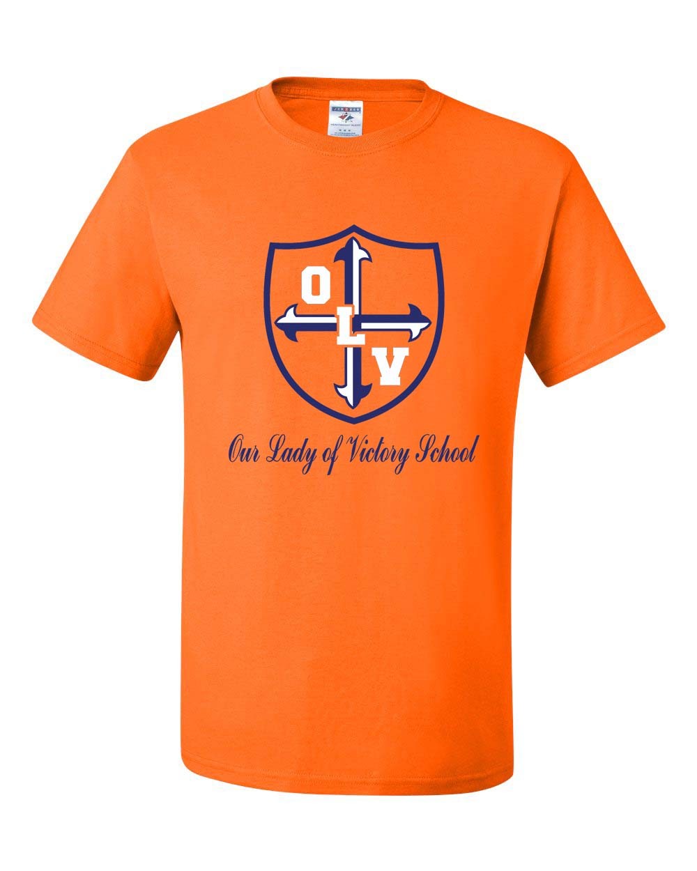 OLV  S/S Spirit T-Shirt w/ Navy Logo #23- Please Allow 2-3 Weeks for Fulfillment