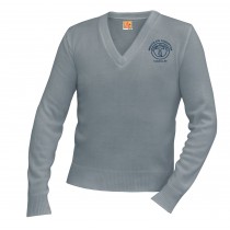 ICS Grey V-Neck w/ School Logo