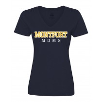 Montfort Spirit S/S Women's V-Neck T-Shirt w/ Montfort Moms Logo #2 - Please Allow 2-3 Weeks for Fulfillment