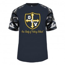 OLV S/S Spirit Camo T-Shirt w/ Gold Logo #24-25 - Please Allow 3-4 Weeks for Fulfillment