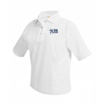 SJB White S/S Polo w/ Logo